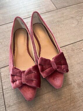 Isaac Mizrahi velvet bow flats (36.5)